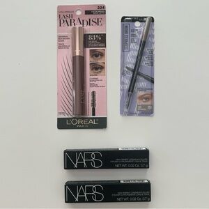 NEW nars eyeliner maybelline eyebrow pencil l’oréal lash paradise mascara bundle